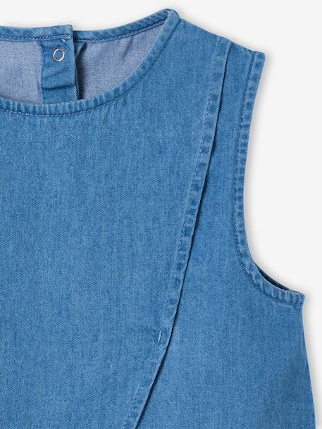Set met korte broek en top van licht denim middenblauw - vertbaudet enfant 