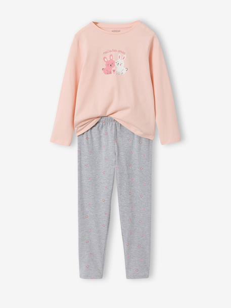Set van 2 korte en lange pyjama's met konijntjes gemêleerd grijs - vertbaudet enfant 
