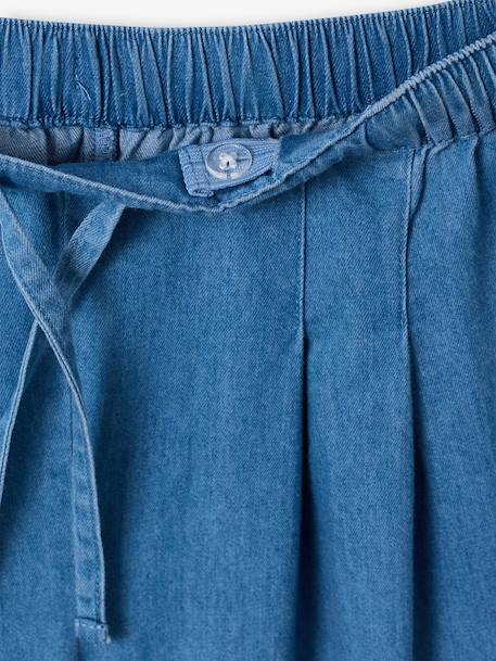 Set met korte broek en top van licht denim middenblauw - vertbaudet enfant 