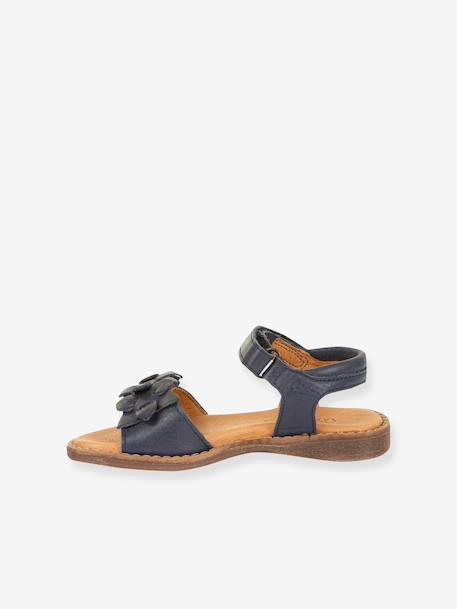 Leren sandalen voor meisjes LORE FLOWERS FRODDO blauw+donkerblauw+goud+goudroze+lavendel+rood+rouge+terracottategel - vertbaudet enfant 
