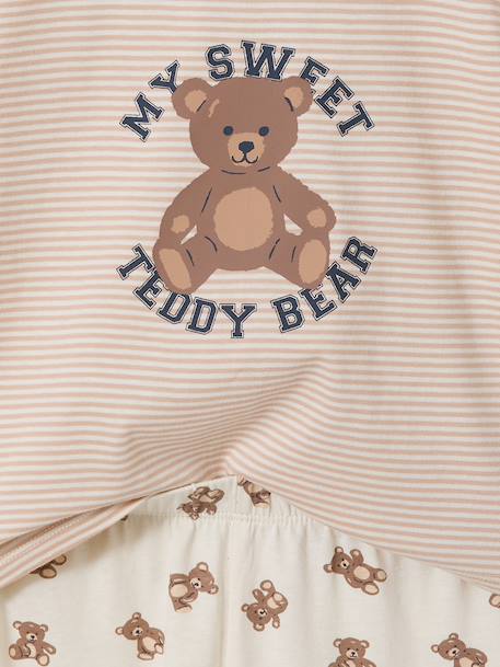 Set van 2 pyjama's met berenprint, korte en lange mouwen ecru - vertbaudet enfant 