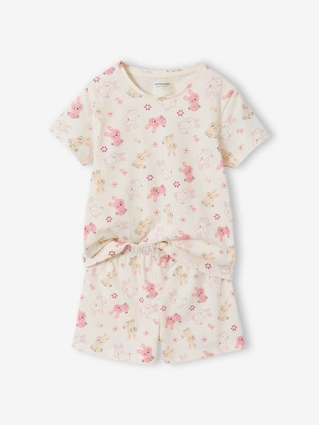 Set van 2 korte en lange pyjama's met konijntjes gemêleerd grijs - vertbaudet enfant 