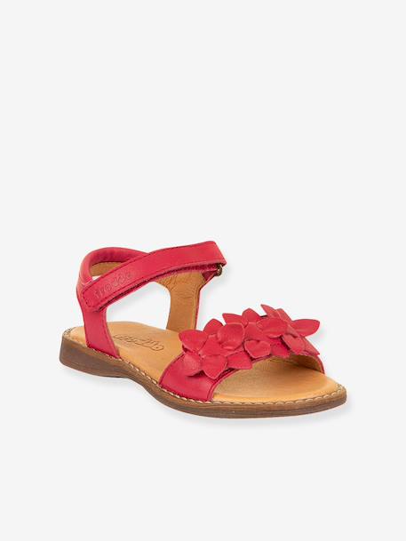 Leren sandalen voor meisjes LORE FLOWERS FRODDO blauw+donkerblauw+goud+goudroze+lavendel+rood+rouge+terracottategel - vertbaudet enfant 