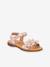 Leren sandalen voor meisjes LORE FLOWERS FRODDO blauw+donkerblauw+goud+goudroze+lavendel+rood+rouge+terracottategel - vertbaudet enfant 
