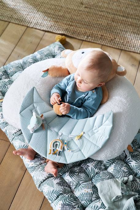 Ontdekkingskussen voor baby's ecru+groen+rood+wit - vertbaudet enfant 