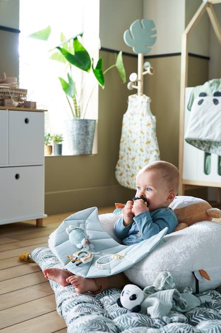 Ontdekkingskussen voor baby's ecru+groen+rood+wit - vertbaudet enfant 