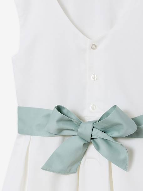 Feestelijke meisjesjurk met aquarel bloemmotieven aan de onderkant lichtblauw+lichtroze+roze, bedrukt+wit+wit, bedrukt - vertbaudet enfant 