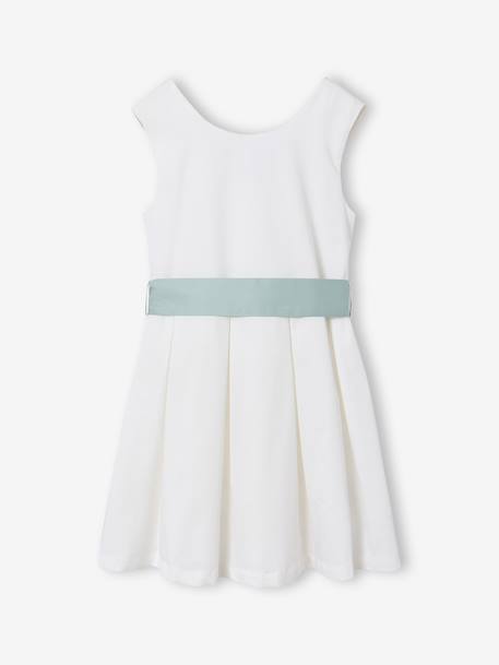 Feestelijke meisjesjurk met aquarel bloemmotieven aan de onderkant lichtblauw+lichtroze+roze, bedrukt+wit+wit, bedrukt - vertbaudet enfant 