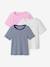 Set van 3 geribbelde t-shirt ecru - vertbaudet enfant 