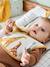 Set van 7 babyslabbetjes beige, bedrukt+blauwgroen+Egel+jungle wit+lichtroze+touw - vertbaudet enfant 