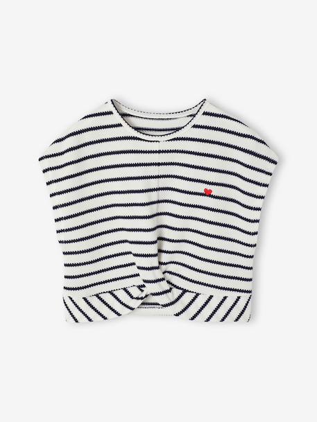 Set voor meisjes, t-shirt en short van fantasie breisel ecru+rozen - vertbaudet enfant 
