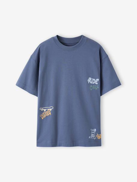 Set van 2 T-shirt met korte mouwen grijsblauw - vertbaudet enfant 