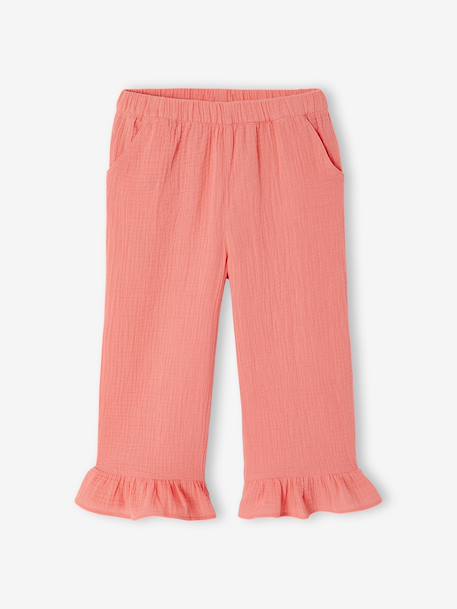 Set met blouse en broek met ruches koraal - vertbaudet enfant 