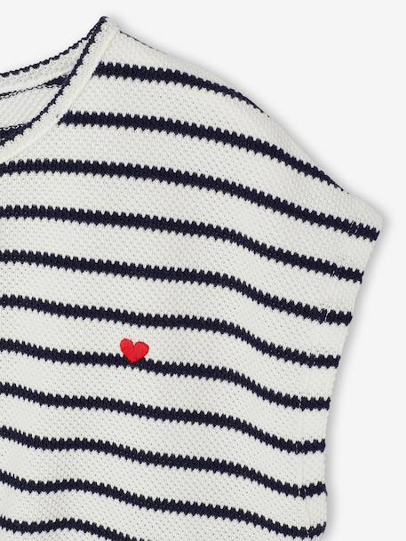 Set voor meisjes, t-shirt en short van fantasie breisel ecru+rozen - vertbaudet enfant 