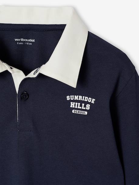 Gestreepte polo voor jongens blauwgroen+gemêleerd grijs+groen+marineblauw+okergeel - vertbaudet enfant 