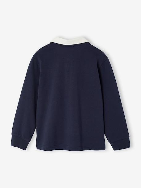 Gestreepte polo voor jongens blauwgroen+gemêleerd grijs+groen+marineblauw+okergeel - vertbaudet enfant 