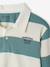 Gestreepte polo voor jongens blauwgroen+gemêleerd grijs+groen+marineblauw+okergeel - vertbaudet enfant 