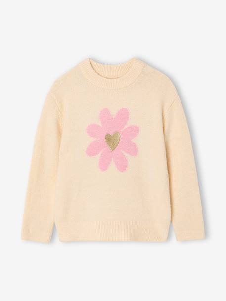 Trui met bloemen vanille - vertbaudet enfant 