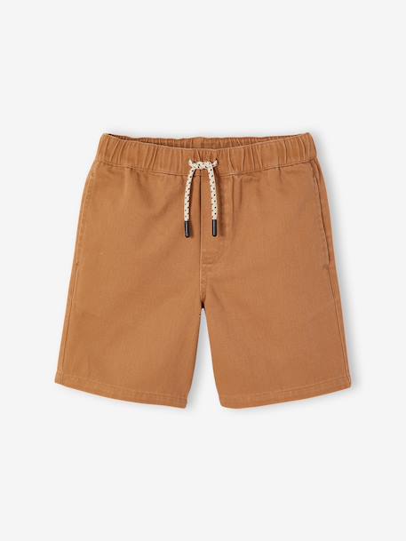 Bermuda jongens in twill antraciet+kameel - vertbaudet enfant 