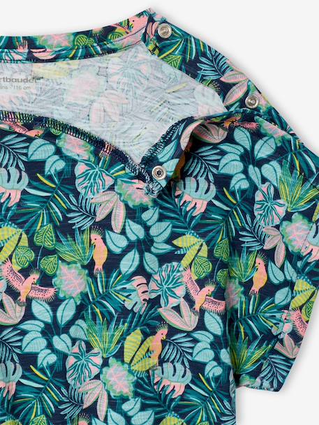 Jersey combishort meisjes ecru+meerkleurig - vertbaudet enfant 
