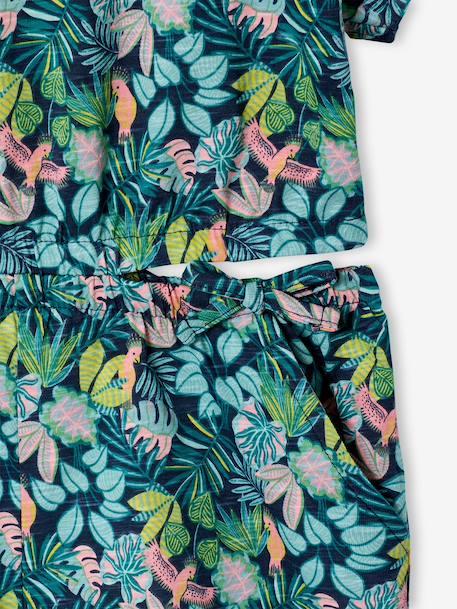 Jersey combishort meisjes ecru+meerkleurig - vertbaudet enfant 