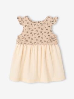-Jurk voor babymeisjes van twee materialen