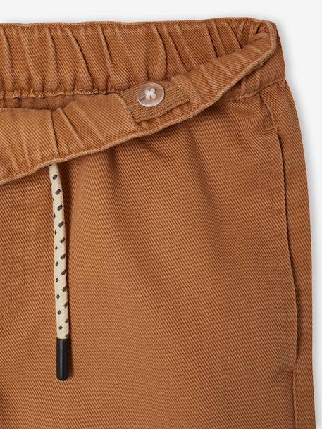 Bermuda jongens in twill antraciet+kameel - vertbaudet enfant 