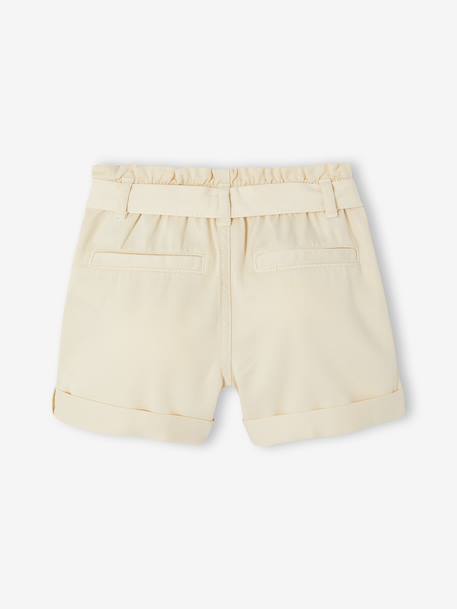 Meisjesshort in paperbag-stijl ecru+rozen - vertbaudet enfant 