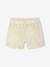 Meisjesshort in paperbag-stijl ecru+rozen - vertbaudet enfant 
