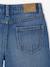 Bermuda jeans met geborduurde bloemen lichtblauw+middenblauw - vertbaudet enfant 