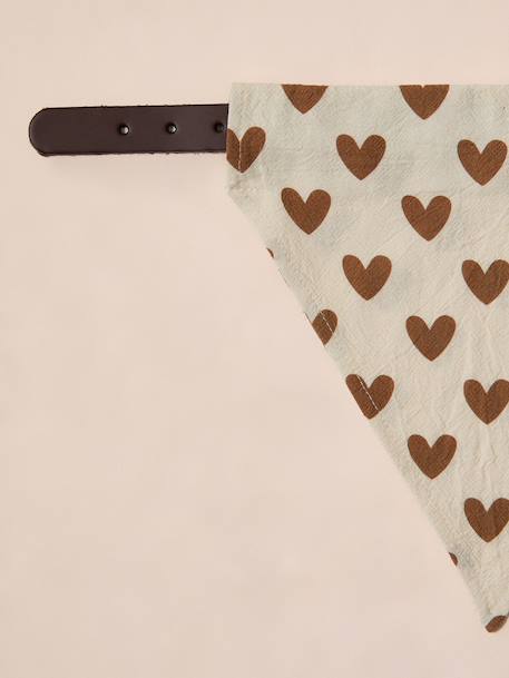 Bandanaslabbetje hond katoen beige, geruit+bruin, bedrukt+wit, bedrukt - vertbaudet enfant 