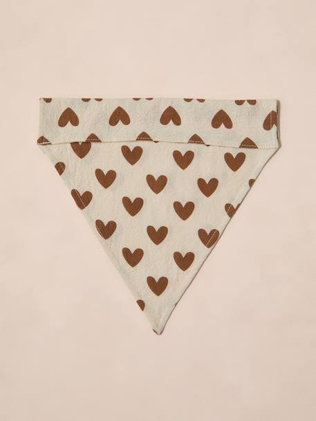 Bandanaslabbetje hond katoen beige, geruit+bruin, bedrukt+wit, bedrukt - vertbaudet enfant 