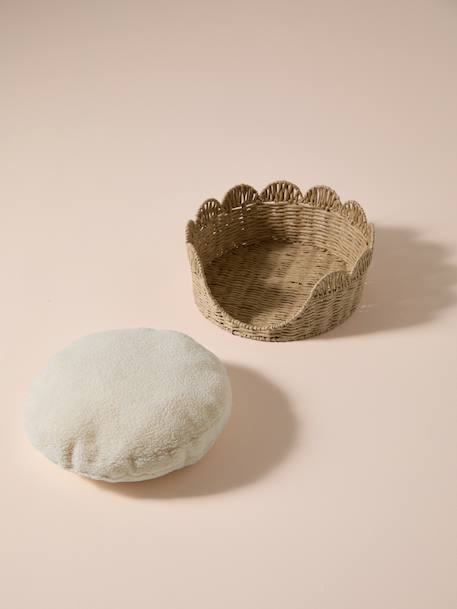 Dierenmand met geschulpte rand en sherpa kussen beige - vertbaudet enfant 