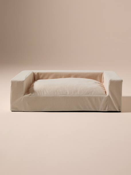 Middelgrote hondensofa van ribfluweel / velours ecru - vertbaudet enfant 
