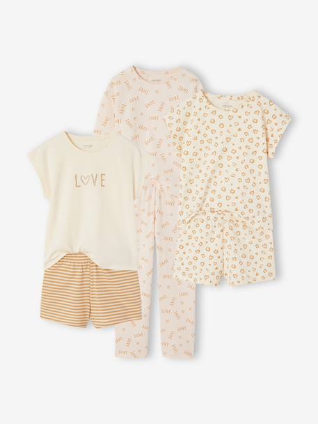 Set van 3 luipaardpyjama's ecru - vertbaudet enfant 