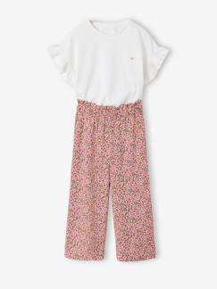 -Meisjesset T-shirt en wijde broek