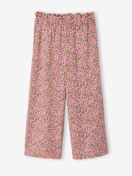 Meisjesset T-shirt en wijde broek ecru+rouge - vertbaudet enfant 