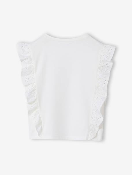 T-shirt met ruches en korte mouwen ecru - vertbaudet enfant 