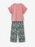 Meisjesset T-shirt en wijde broek ecru+rouge - vertbaudet enfant 