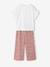 Meisjesset T-shirt en wijde broek ecru+rouge - vertbaudet enfant 