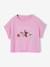T-shirt voor meisjes met paillettenmotieven blauwgroen+ecru+lila - vertbaudet enfant 