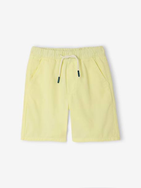Elastische bermuda voor jongens dennen+jeansblauw+pastelgeel - vertbaudet enfant 