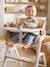 Pack Hoge kinderstoel + Ligstoel + Babyset + Kussen + Plateau WOODYNEST beige - vertbaudet enfant 