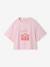 Cropped meisjesshirt met korte mouwen beige+ecru+roze (poederkleur) - vertbaudet enfant 