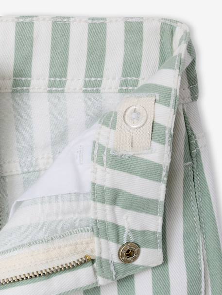 Gestreept broek voor meisjes saliegroen - vertbaudet enfant 