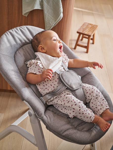 Pack Hoge kinderstoel + Ligstoel + Babyset + Kussen + Plateau WOODYNEST beige - vertbaudet enfant 
