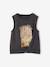 T-shirt voor meisjes met print antraciet+ecru - vertbaudet enfant 