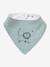 Set met 3 slabbetjes van katoengaas beige, bedrukt+ecru+grijsblauw+lichtroze+saliegroen+set groene panda+set vos+touw+veel beige+WIT - vertbaudet enfant 