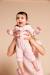 Baby pyjama met wijde hals van biologisch katoen roze (poederkleur) - vertbaudet enfant 