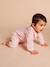 Baby pyjama met wijde hals van biologisch katoen roze (poederkleur) - vertbaudet enfant 